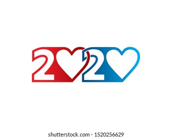 2020 logo text design template