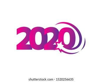 2020 logo text design template