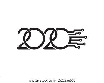 2020 logo text design template