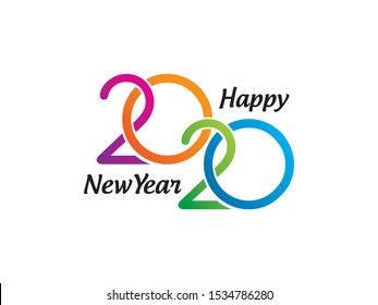 2020 logo text design template