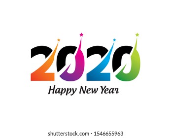 2020 logo text design template