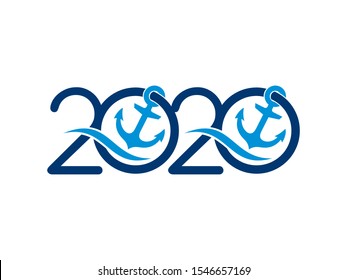 2020 logo text design template