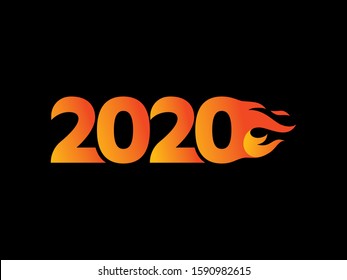 2020 logo text design template