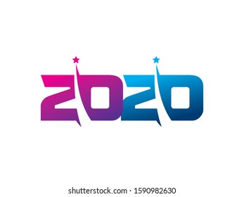 2020 logo text design template