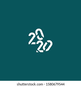 2020 logo with its truncated shape and square shape makes this design unique, modern, masculine.