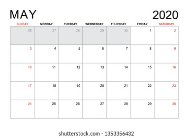 2020 May Calendar
