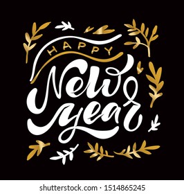2020 Merry Christmas, Happy new year, seasons greetings hand drawn lettering. Perfect calligraphy.
