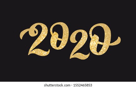 2017 New Year Gold Glitter Lettering Stock Vector (Royalty Free) 492159922