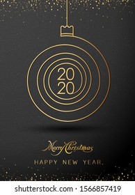 2020 Merry Christmas and Happy New Year Background. Decorative spiral background for Christmas and the New Year greetings. Vector