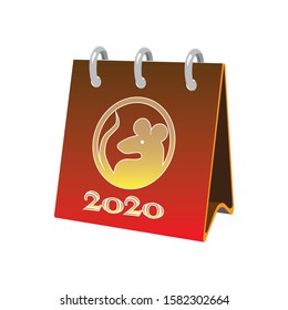 2020, metal mouse year, vector illustration, white background
