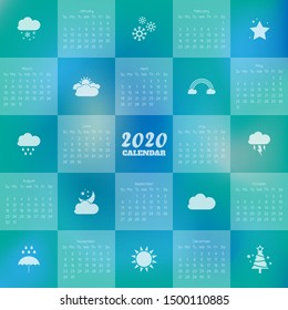 2020 Modern calendar template .Vector/illustration.