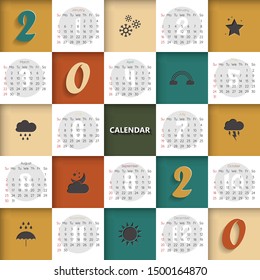2020 Modern calendar template .Vector/illustration.