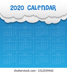 2020 Modern calendar template .Vector/illustration.