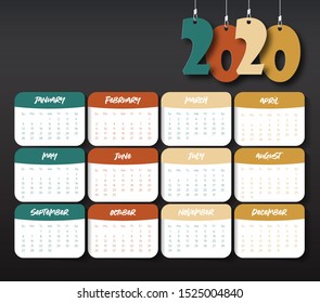 2020 Modern calendar template .Vector/illustration.