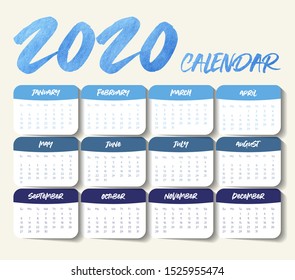 2020 Modern calendar template .Vector/illustration.