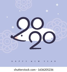 2020 mouse vector text card