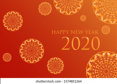 2020 New Year’s card abstract background, vector illustration.