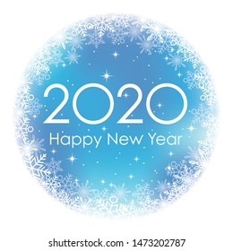 2020 New Year’s greeting symbol. Vector illustration isolated on a white background. 