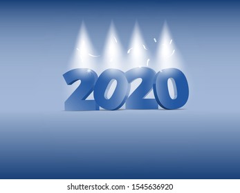 2020 New Year 3D Design. Design for poster, flyer.