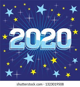 2020 new year abstract background with blue color