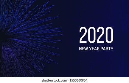 2020 new year background with black and blue gradient