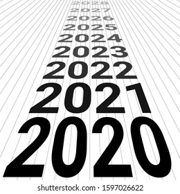 2020 new year banner background 3D perspective vector look to the future 2020 happy new year perspective