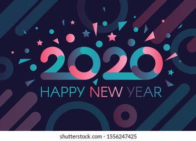 2020 New Year Banner Template Flamboyant Stock Vector (Royalty Free ...