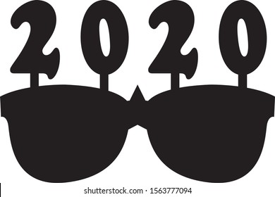 2020 New Year Black Glasses