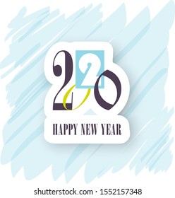 2020 New Year Brush Stroke background vector stock illustration