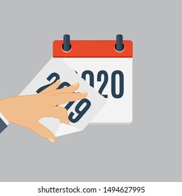2020 New Year Calendar Flat Daily Icon Template. Vector Illustration Emblem. Element of Design for Decoration Office Documents and Applications.  EPS10
