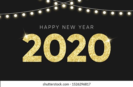 2020 new year card design. happy new year background design for poster and social media post. layout invitation design for christmas and new year. vector illustration.