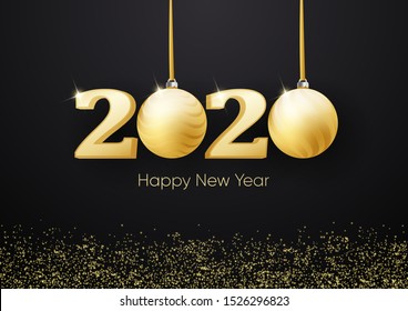 2020 new year card design. happy new year background design for poster and social media post. layout invitation design for christmas and new year. vector illustration.