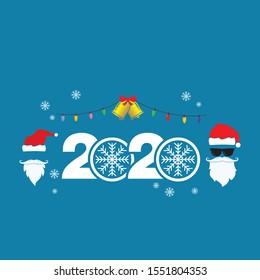 2020 new year and christmas icon set decoration vector illustration design