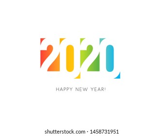 2020 New Year Colored Numbers Design. Vector illustration.