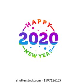 2020 New Year colorful banner, logo for your seasonal holidays flyers, greetings and invitations, christmas themed congratulations and cards.Template for brochures, business diaries