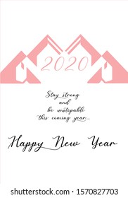 2020 New Year colorful editable card, flyer, brochure design vector illustration.