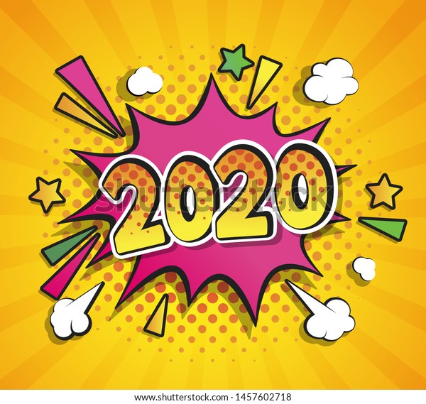 2020 New Year Comic Boom Speech Stock Vector (Royalty Free) 1457602718 ...