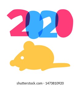 2020 new year concept. Hand drawn vector lettering illustration on white background.