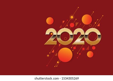 2020 new year creative design for your greetings card, flyers, invitation, posters, brochure, banners, calendar