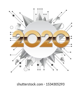 2020 new year creative design for your greetings card, flyers, invitation, posters, brochure, banners, calendar