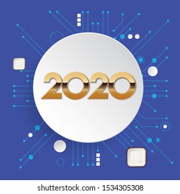 2020 new year creative design for your greetings card, flyers, invitation, posters, brochure, banners, calendar