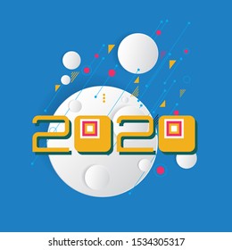 2020 new year creative design for your greetings card, flyers, invitation, posters, brochure, banners, calendar