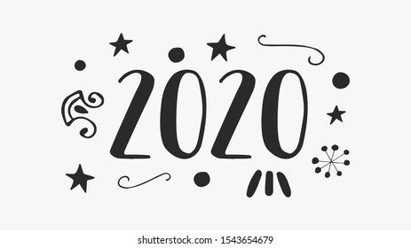 2020 New Year Design Background. Flyers, Greetings Card or Christmas Invitation. Vector EPS10.