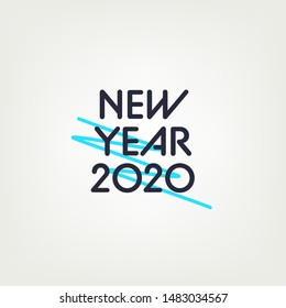 2020 New Year Design Element. Party or Event Invitation Card. Modern Abstract Font. 2020 New Year Typography.