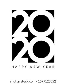 2020 new year design happy vector logo calendar. 2020 typography card.