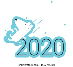 2020 new year design with rat icon. symbol of the chinese new year. vector