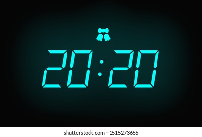 2020 New Year Design template. Light Banner. Vector Illustration. New 2020 Year sign in style of an electronic watches.