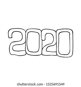2020 new year figures holiday vector