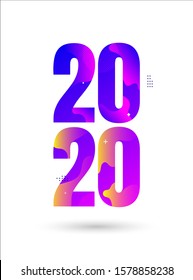 2020 new year with fluid and liquid design template for you banner, flyer and background