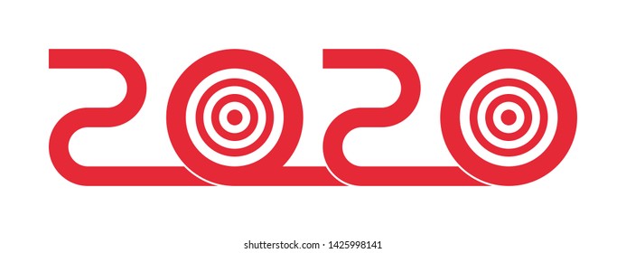 2020, new year - new goals, motivation vector concept